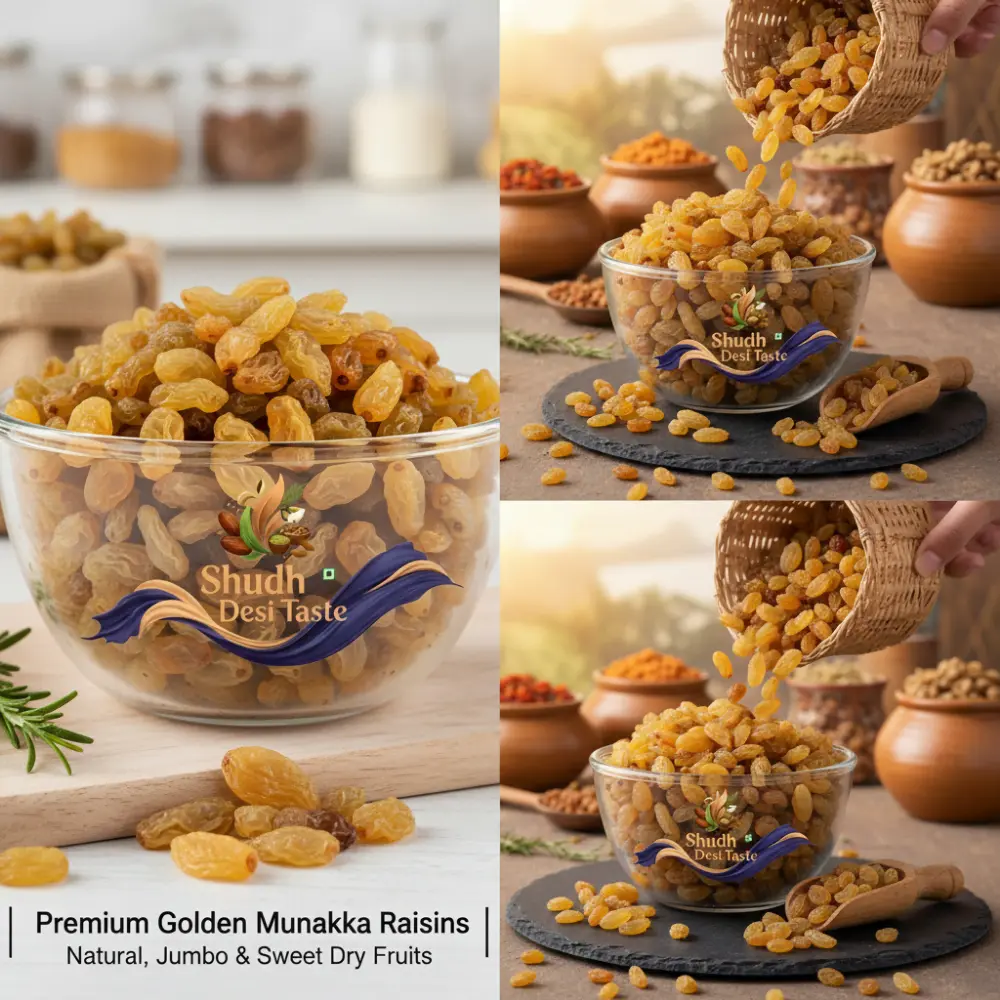 Golden Munakka Closeup - Seedless and Plump