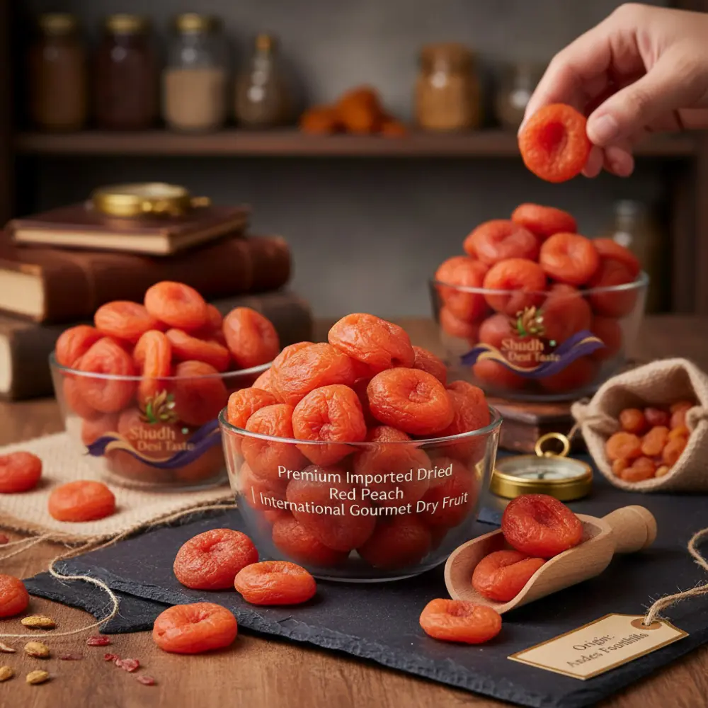 Dried Red Peach Close-up - Natural Texture & Color