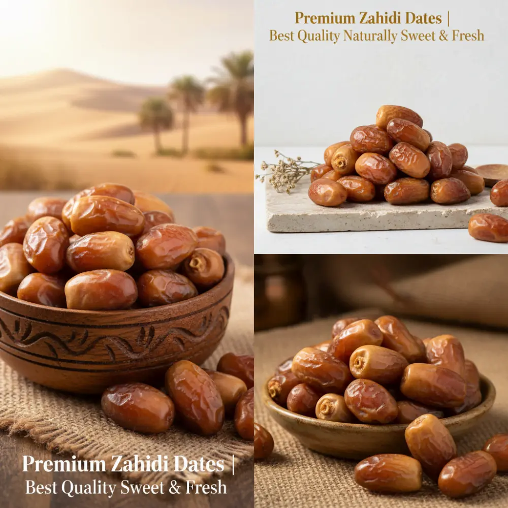 Zahidi Dates Closeup - Perfect Texture & Freshness